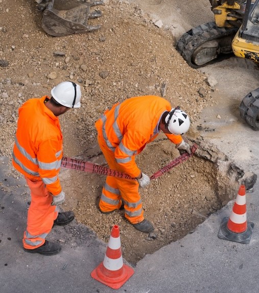 Road Workers Repairing Infrastructure